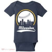 Milwaukee Baseball Lover Baseball Player Retro Sporty Baby Bodysuit thumb 0