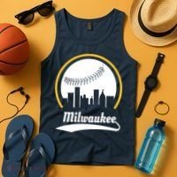 Milwaukee Baseball Lover Baseball Player Retro Sporty Tank Top thumb 4
