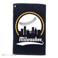 Milwaukee Baseball Lover Baseball Player Retro Sporty Golf Towel thumb 0