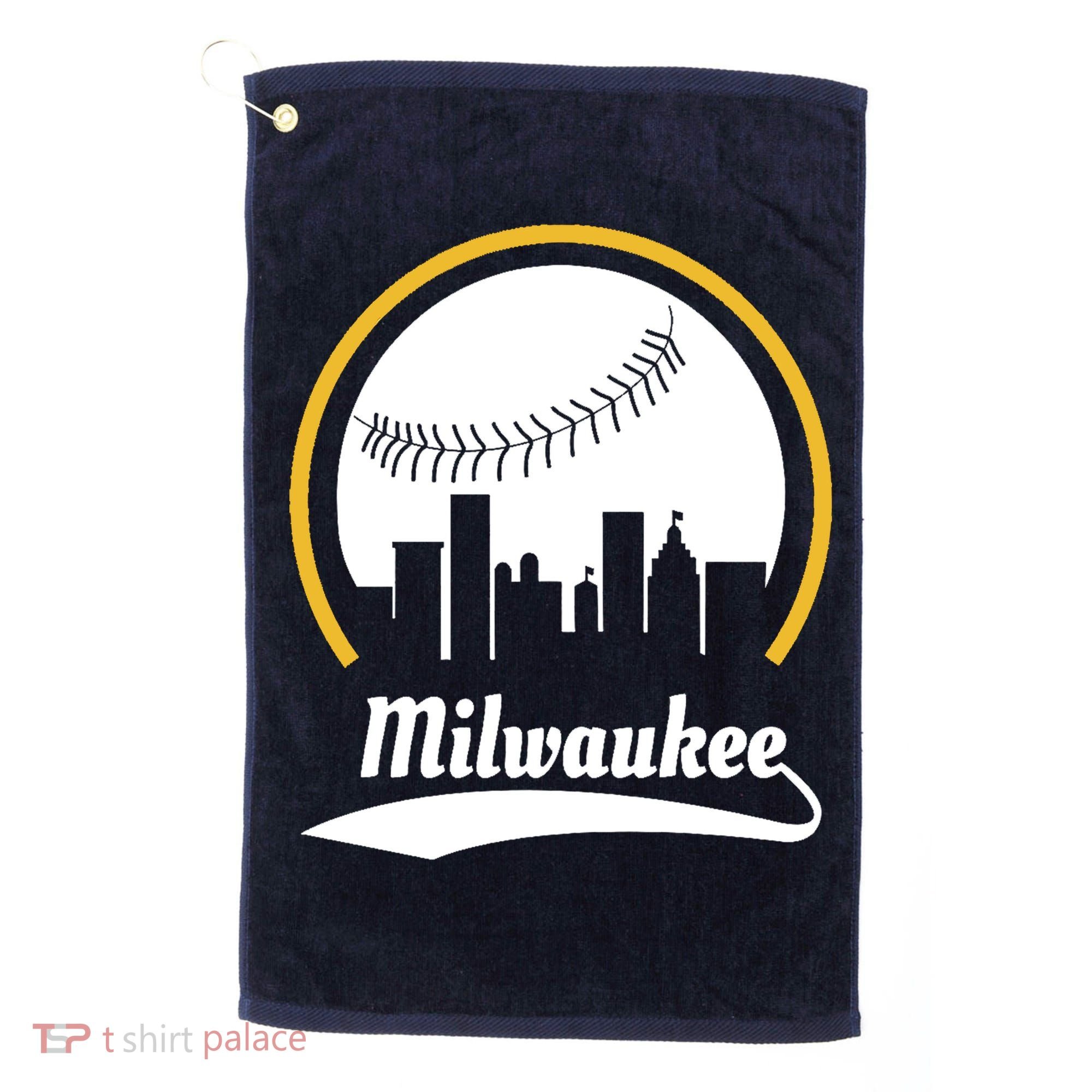 Milwaukee Baseball Lover Baseball Player Retro Sporty Golf Towel