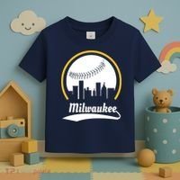 Milwaukee Baseball Lover Baseball Player Retro Sporty Toddler T-Shirt thumb 3