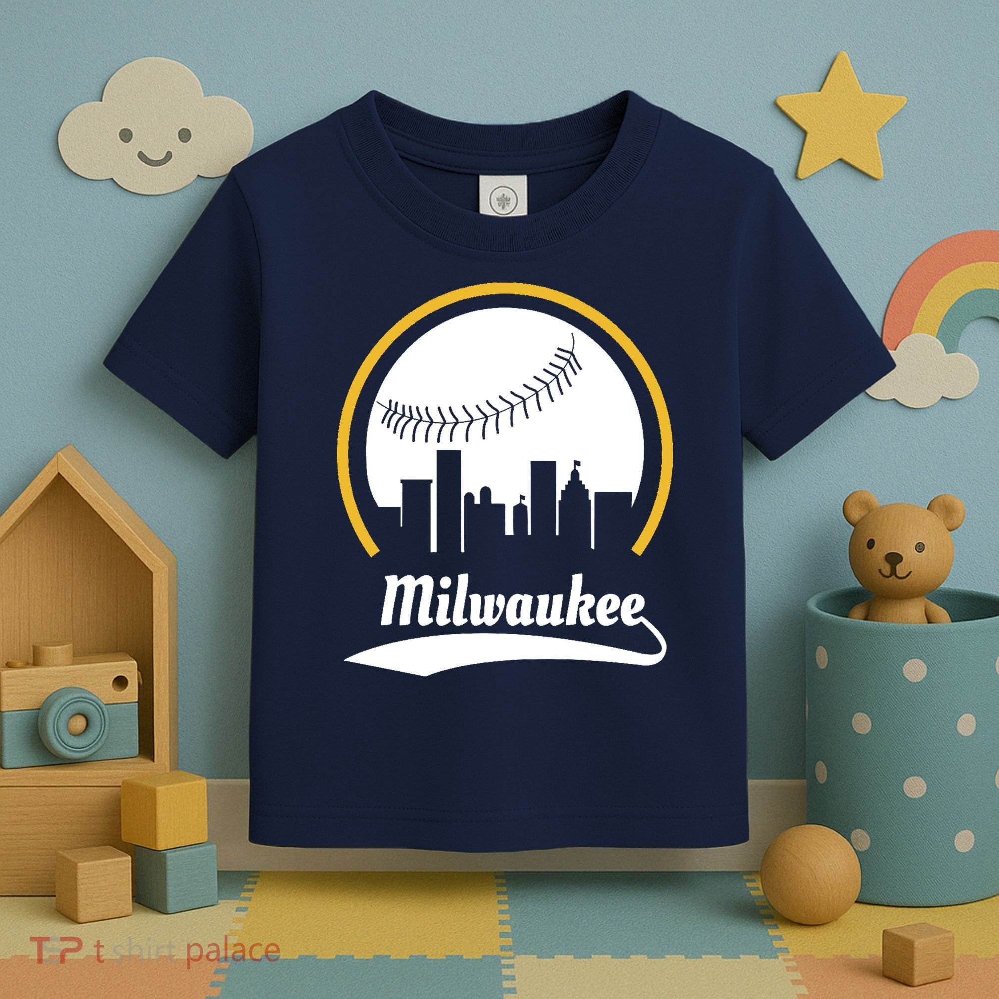 Milwaukee Baseball Lover Baseball Player Retro Sporty Toddler T-Shirt