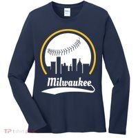 Milwaukee Baseball Lover Baseball Player Retro Sporty Women's Long Sleeve Shirt thumb 0