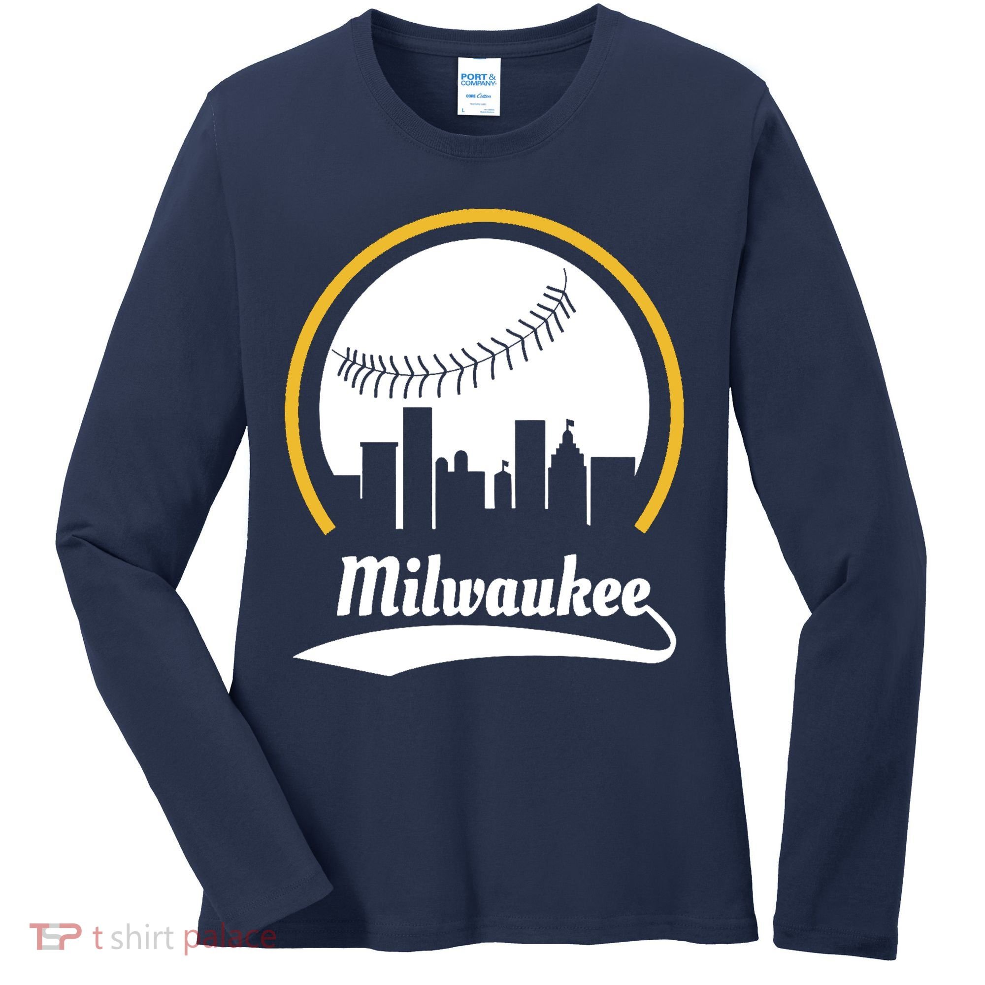 Milwaukee Baseball Lover Baseball Player Retro Sporty Women's Long Sleeve Shirt