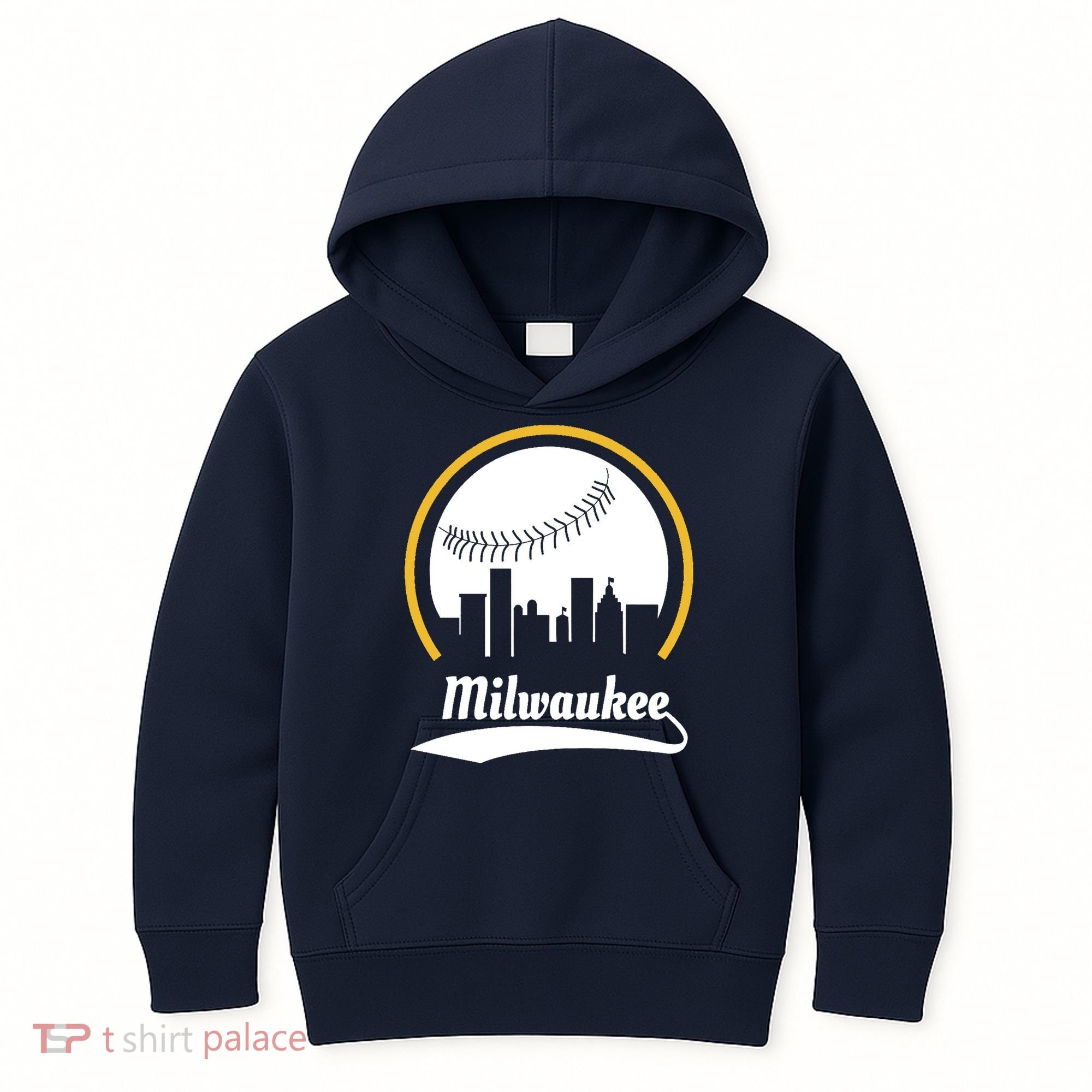 Milwaukee Baseball Lover Baseball Player Retro Sporty Kids Hoodie