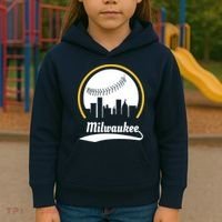 Milwaukee Baseball Lover Baseball Player Retro Sporty Kids Hoodie thumb 3