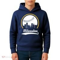 Milwaukee Baseball Lover Baseball Player Retro Sporty Kids Hoodie thumb 4