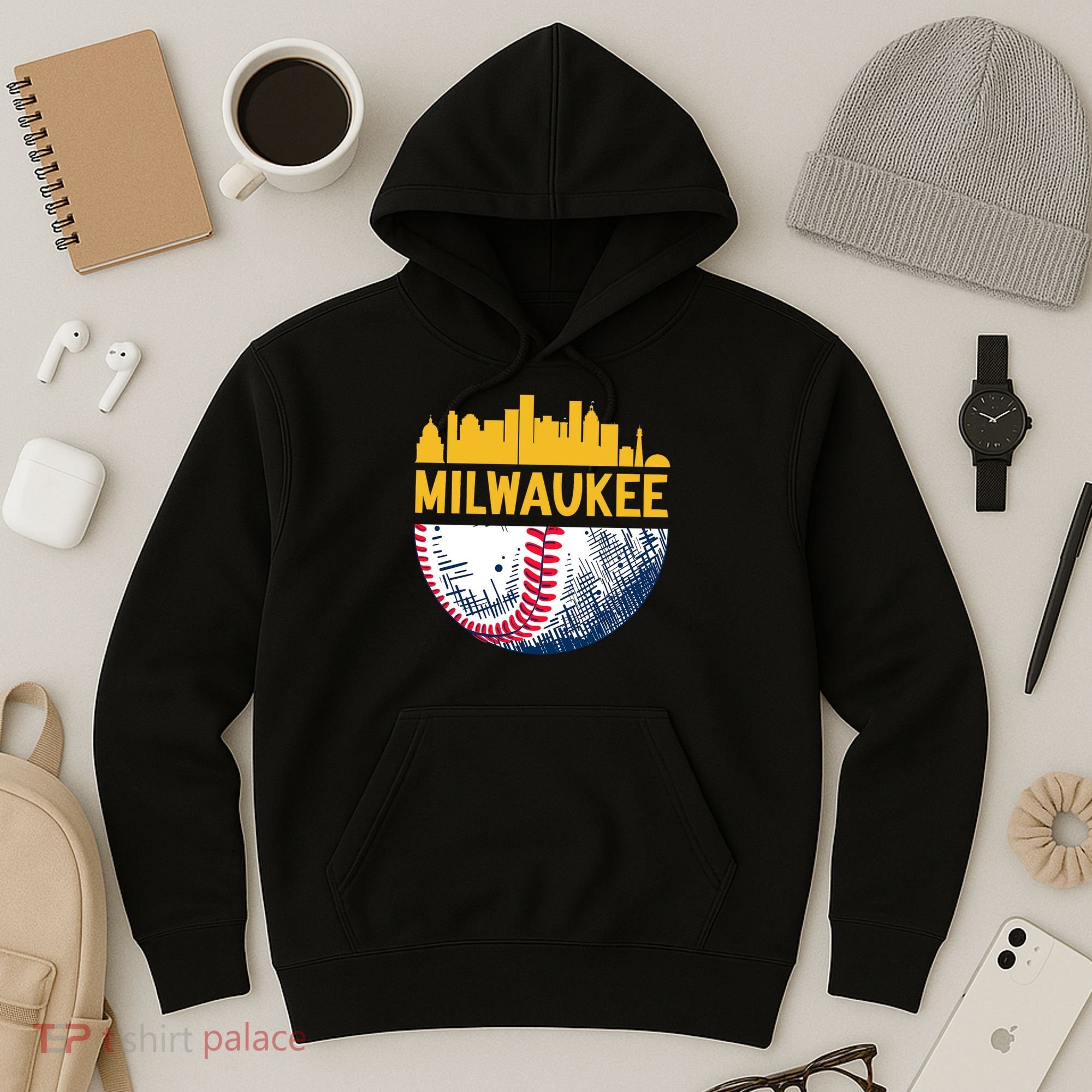 Milwaukee Baseball Lover Baseball Player Retro Sporty Hoodie