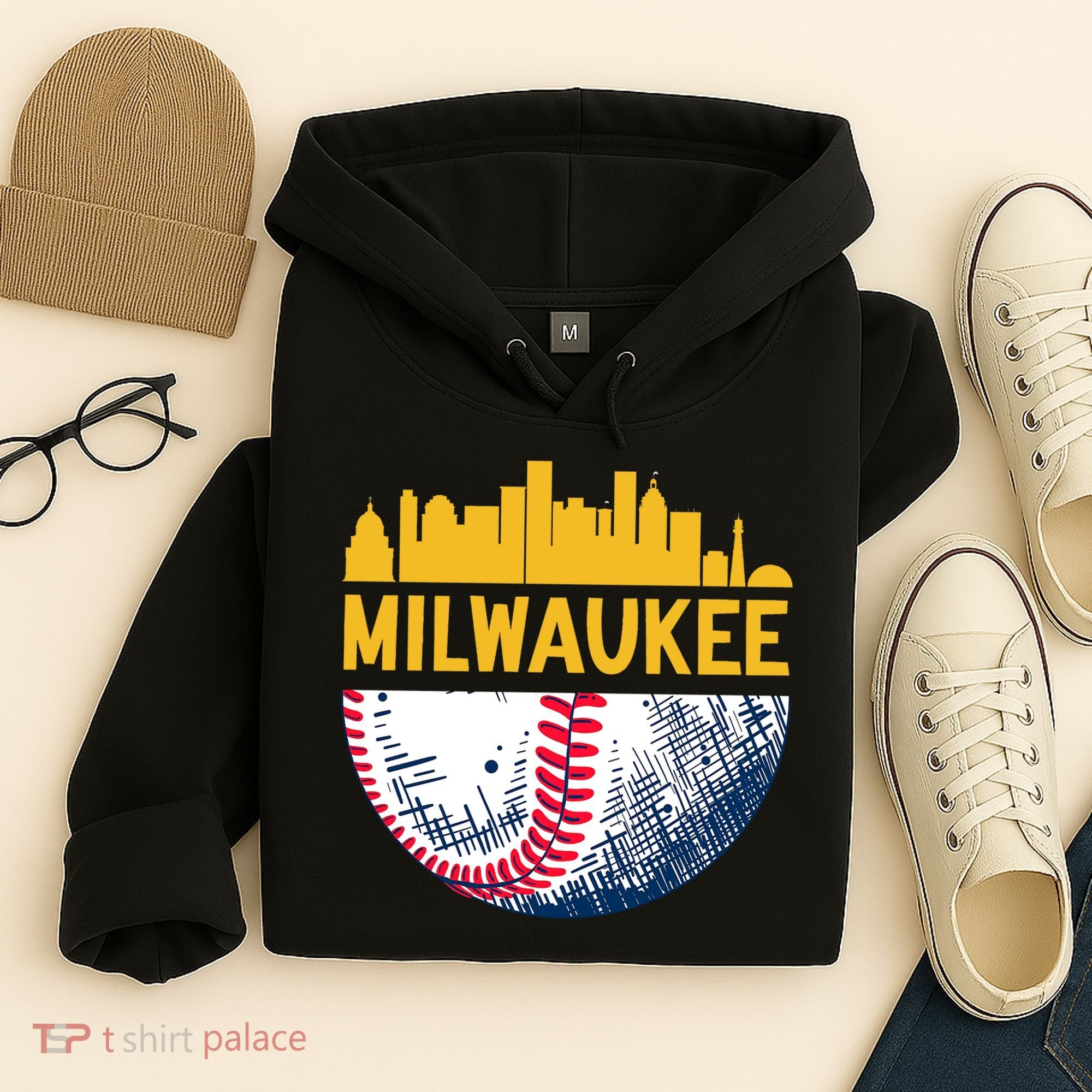 Milwaukee Baseball Lover Baseball Player Retro Sporty Hoodie