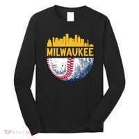 Milwaukee Baseball Lover Baseball Player Retro Sporty Long Sleeve Shirt thumb 0