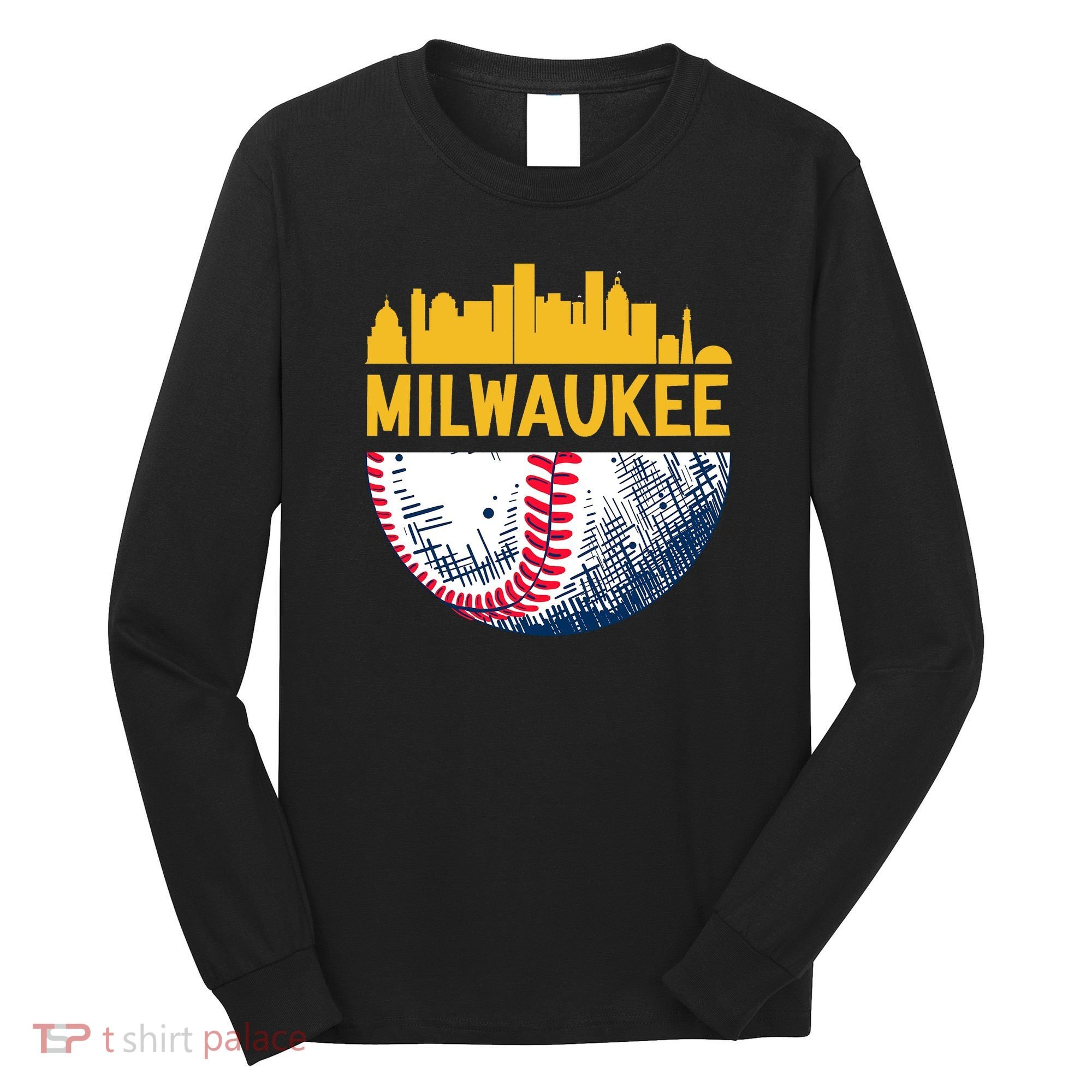 Milwaukee Baseball Lover Baseball Player Retro Sporty Long Sleeve Shirt