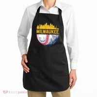 Milwaukee Baseball Lover Baseball Player Retro Sporty Apron thumb 2