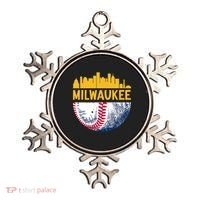 Milwaukee Baseball Lover Baseball Player Retro Sporty Ornament thumb 0