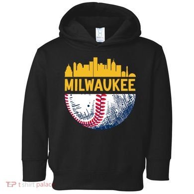 Milwaukee Baseball Lover Baseball Player Retro Sporty Toddler Hoodie