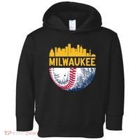 Milwaukee Baseball Lover Baseball Player Retro Sporty Toddler Hoodie thumb 0