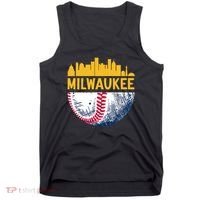 Milwaukee Baseball Lover Baseball Player Retro Sporty Tank Top thumb 0