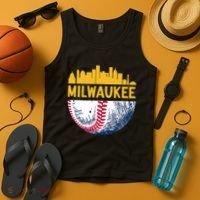 Milwaukee Baseball Lover Baseball Player Retro Sporty Tank Top thumb 4
