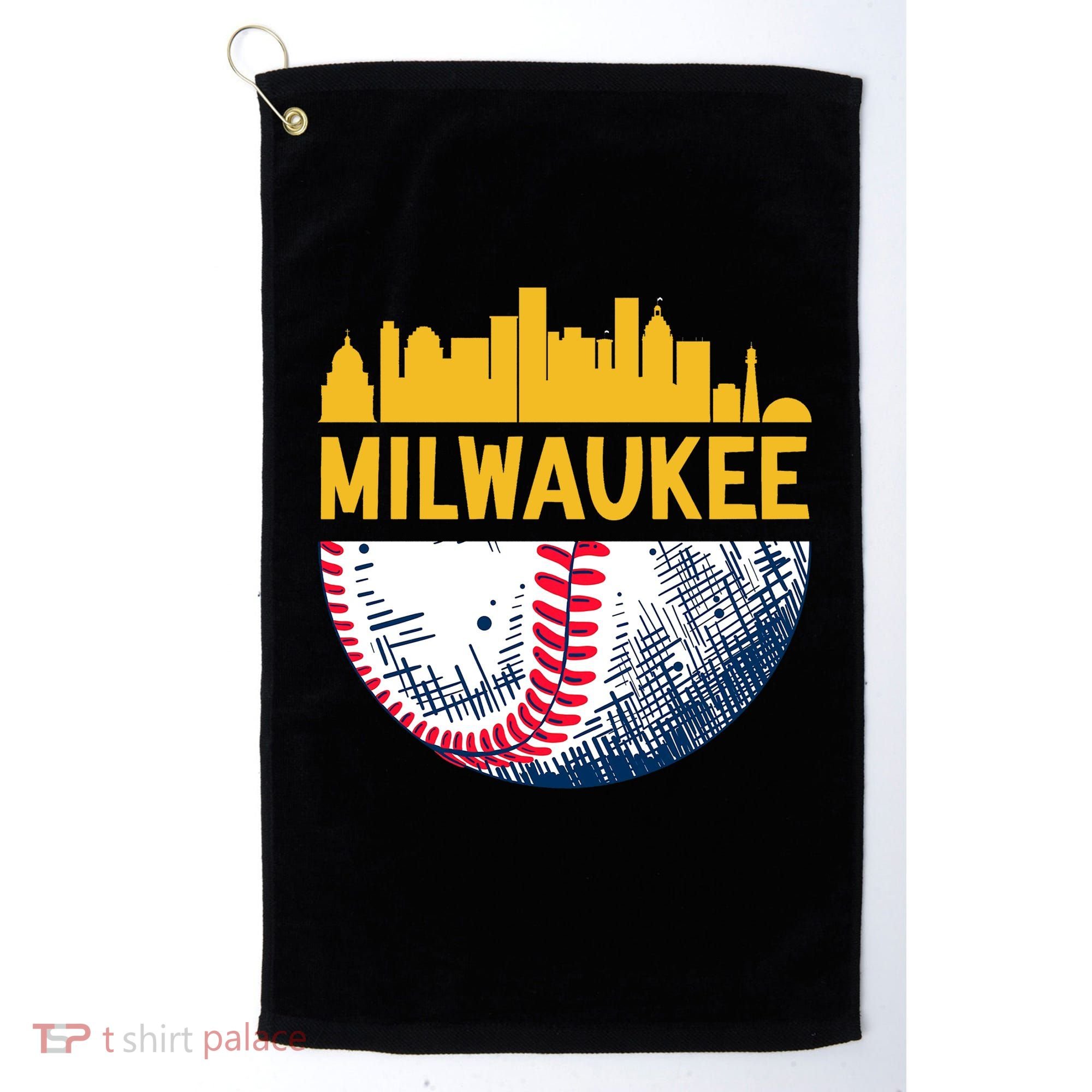 Milwaukee Baseball Lover Baseball Player Retro Sporty Golf Towel