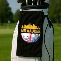 Milwaukee Baseball Lover Baseball Player Retro Sporty Golf Towel thumb 2