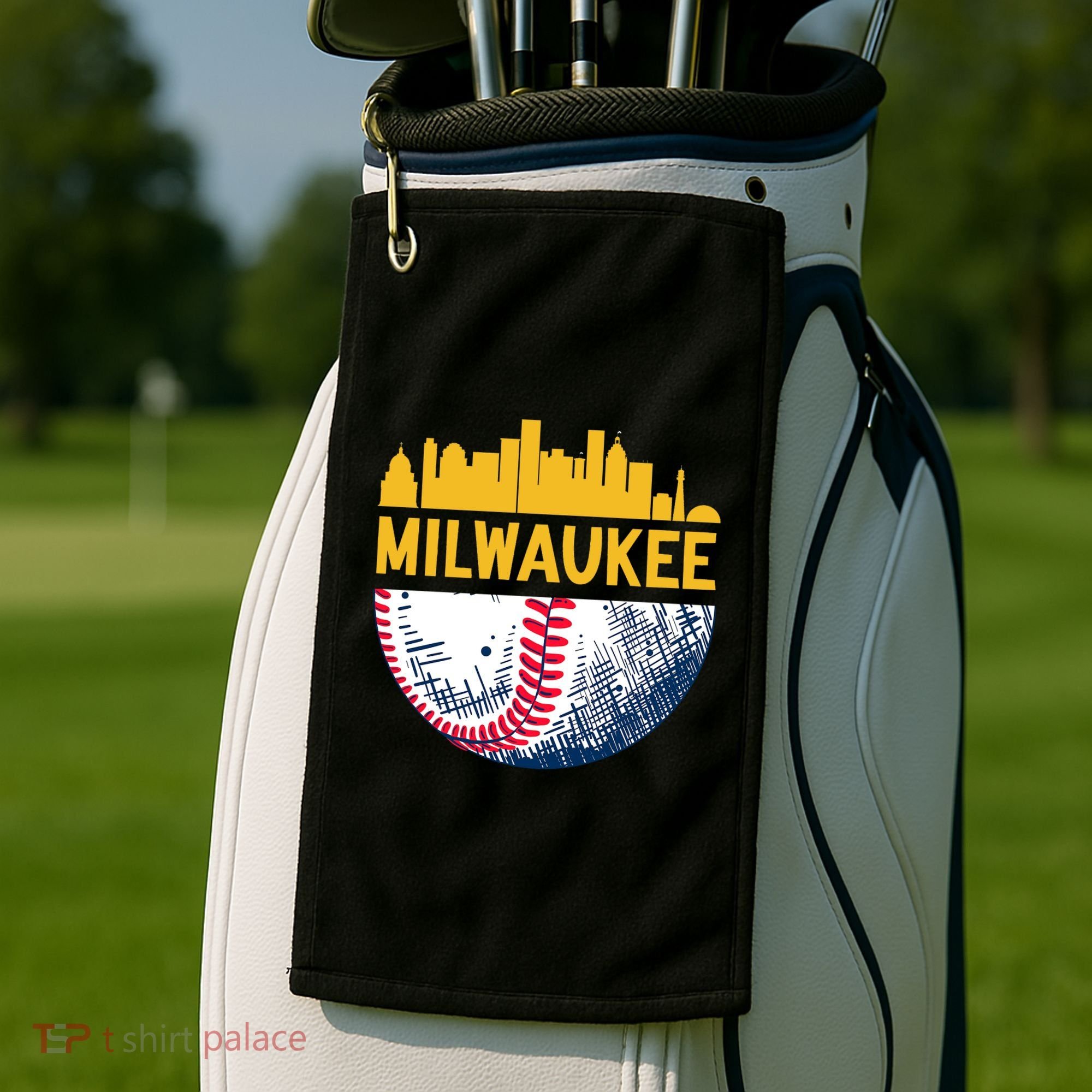Milwaukee Baseball Lover Baseball Player Retro Sporty Golf Towel