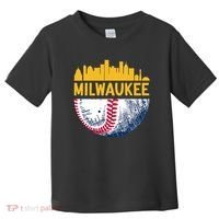 Milwaukee Baseball Lover Baseball Player Retro Sporty Toddler T-Shirt thumb 0