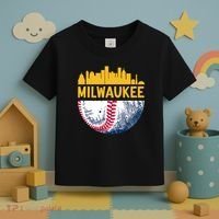Milwaukee Baseball Lover Baseball Player Retro Sporty Toddler T-Shirt thumb 3