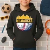 Milwaukee Baseball Lover Baseball Player Retro Sporty Kids Hoodie thumb 2