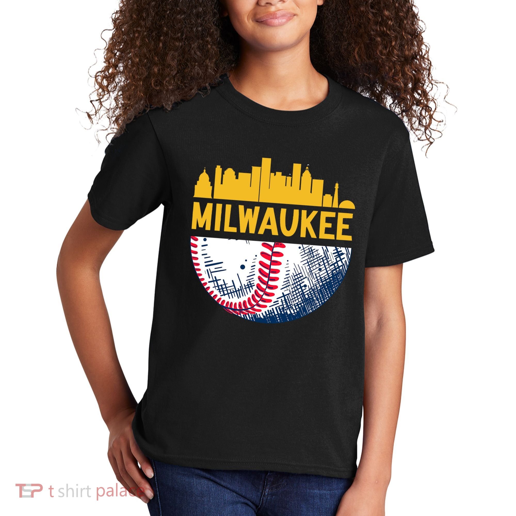 Milwaukee Baseball Lover Baseball Player Retro Sporty Kids T-Shirt