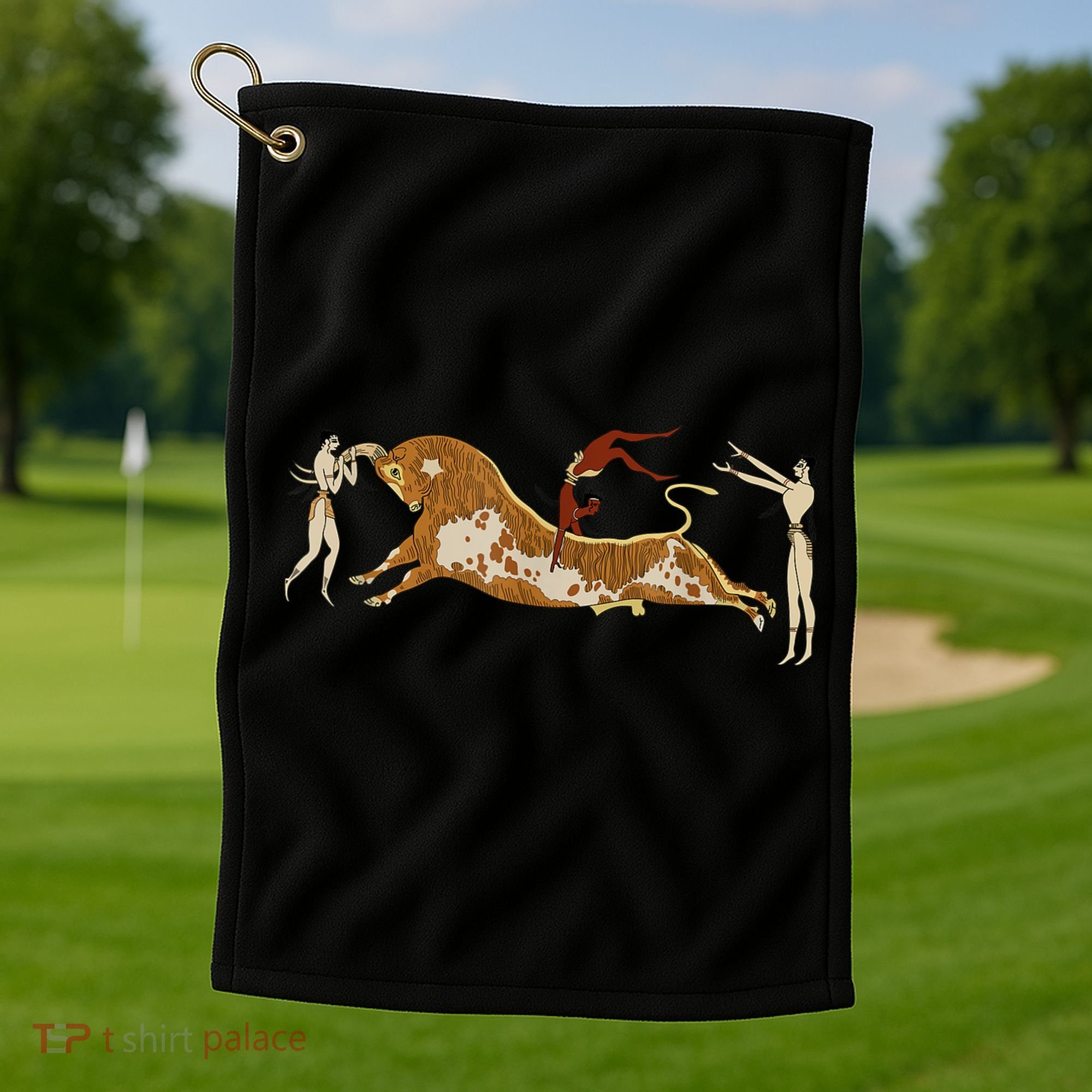 Minoan Bull Leaping Golf Towel