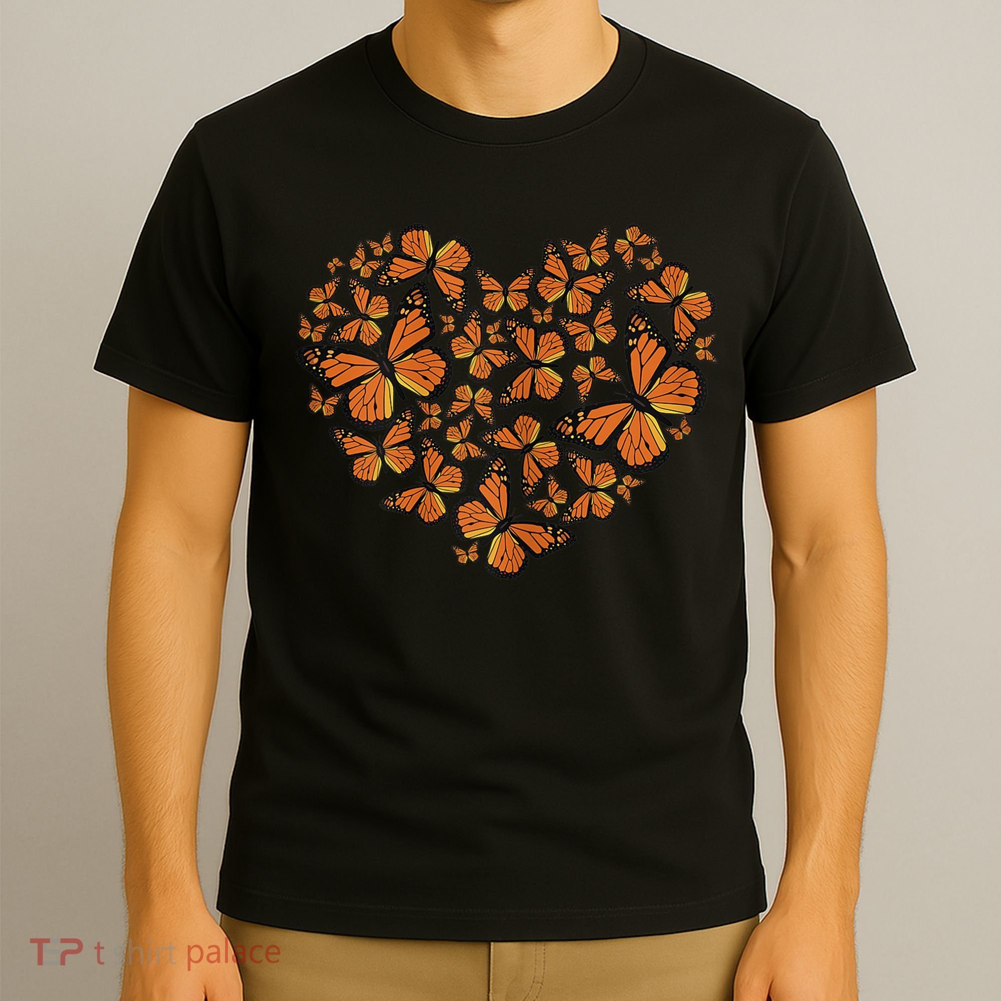 Monarch Butterfly Love Heart T-Shirt