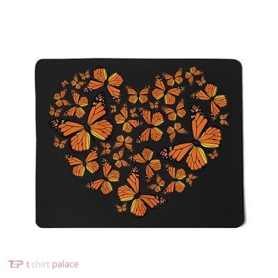Monarch Butterfly Love Heart Mousepad