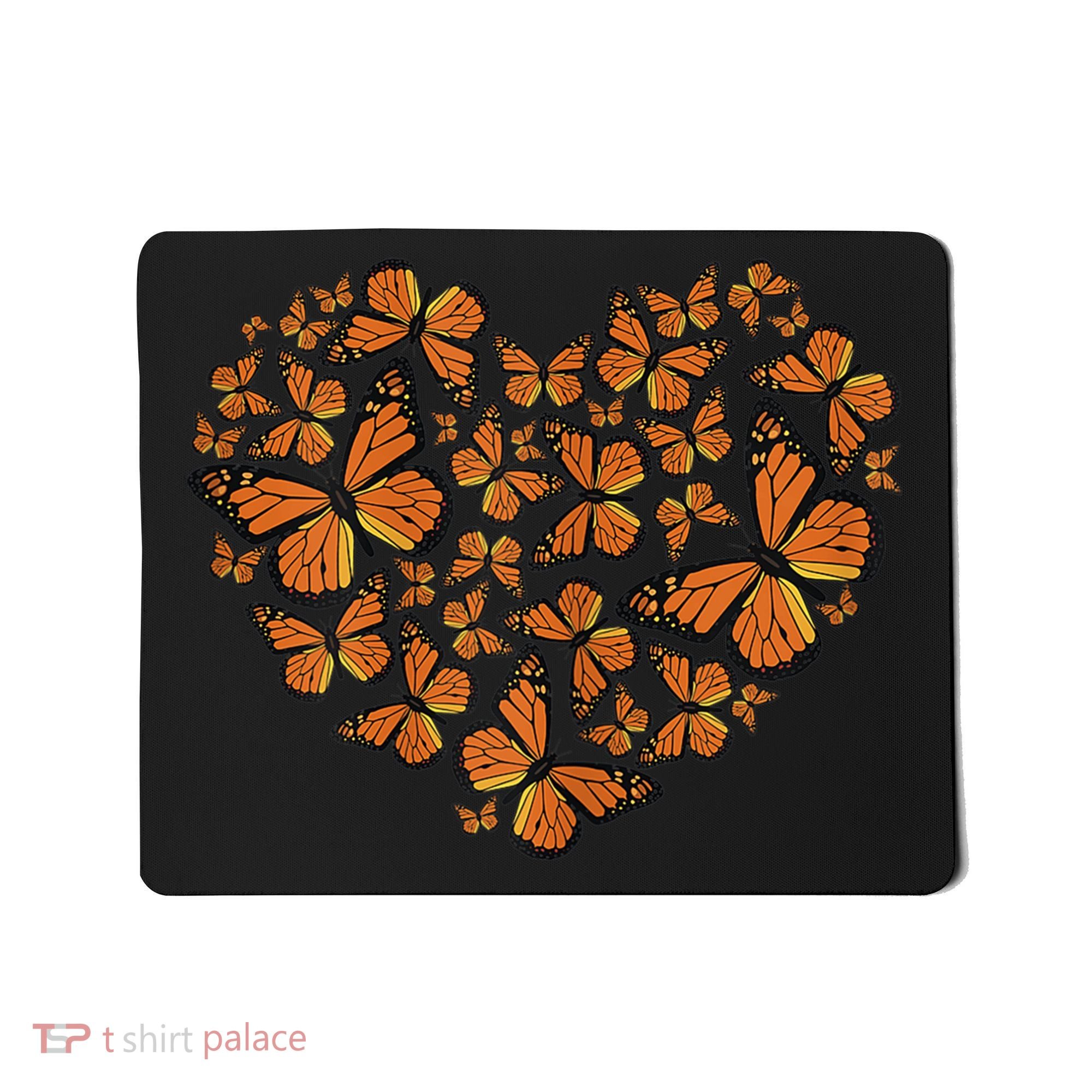 Monarch Butterfly Love Heart Mousepad