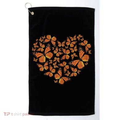 Monarch Butterfly Love Heart Golf Towel