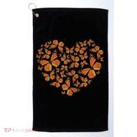 Monarch Butterfly Love Heart Golf Towel thumb 0