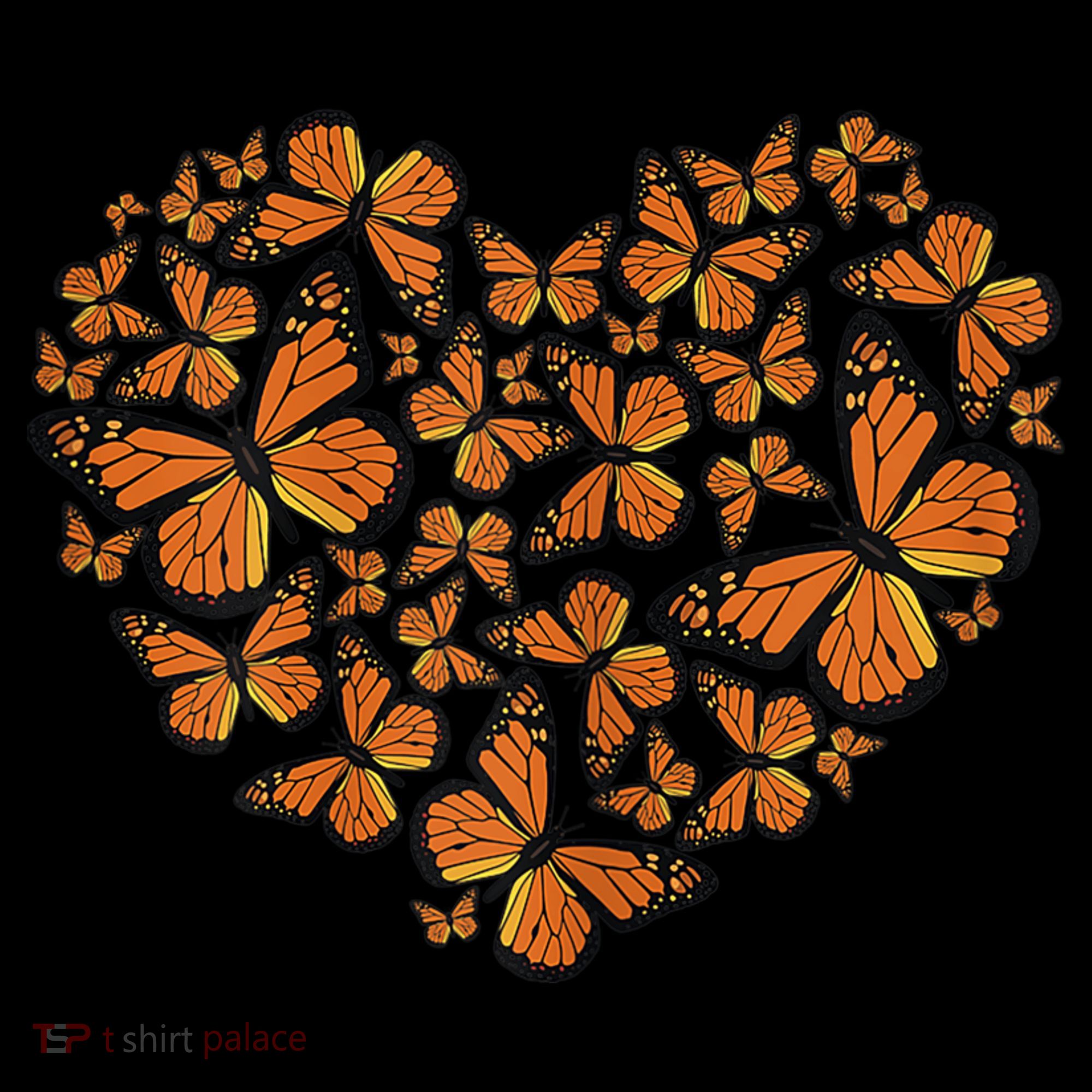 Monarch Butterfly Love Heart Kids T-Shirt