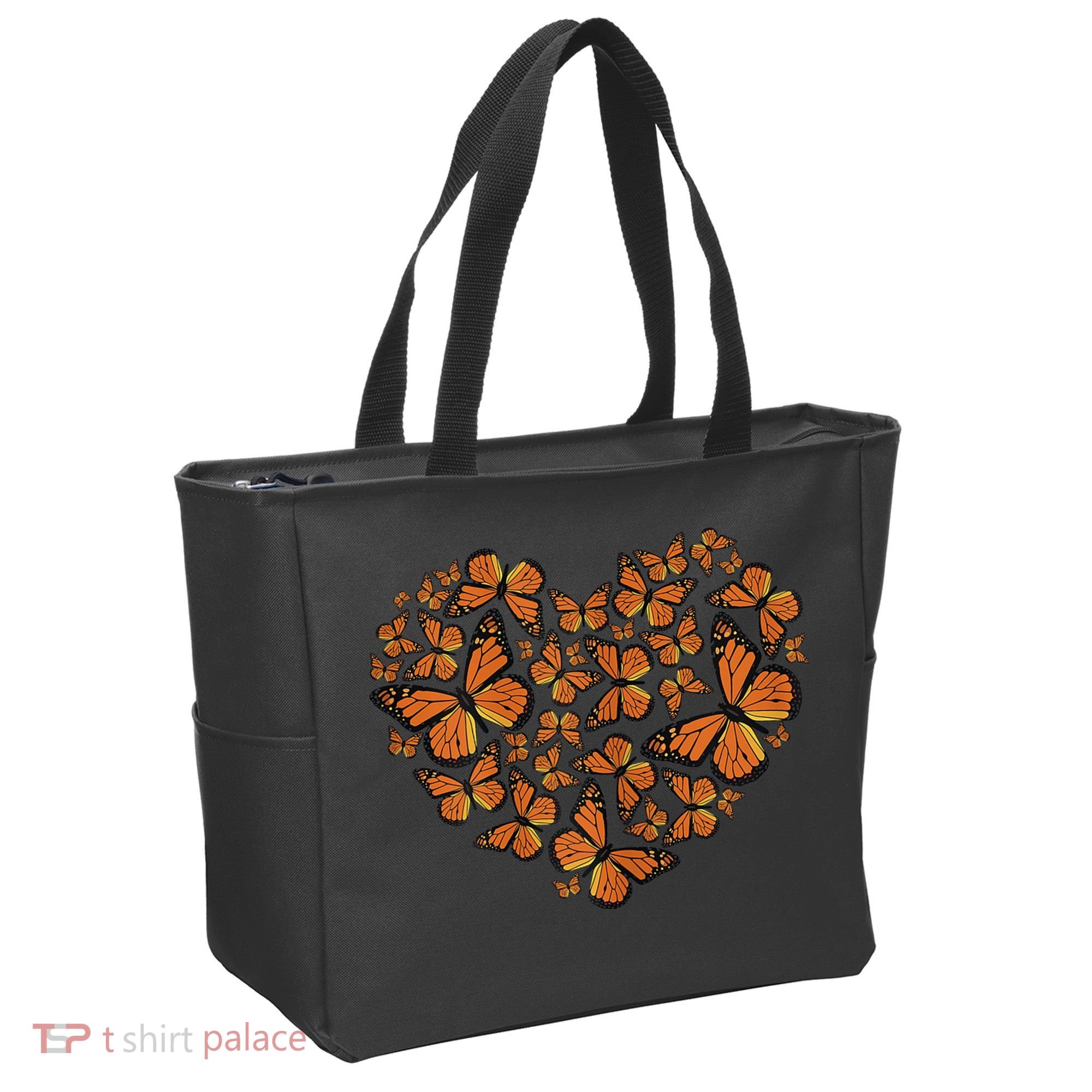 Monarch Butterfly Love Heart Tote Bag