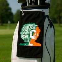 More Blacks More Dogs More Irishcool Giftirish Ireland Flag Gift Golf Towel thumb 2