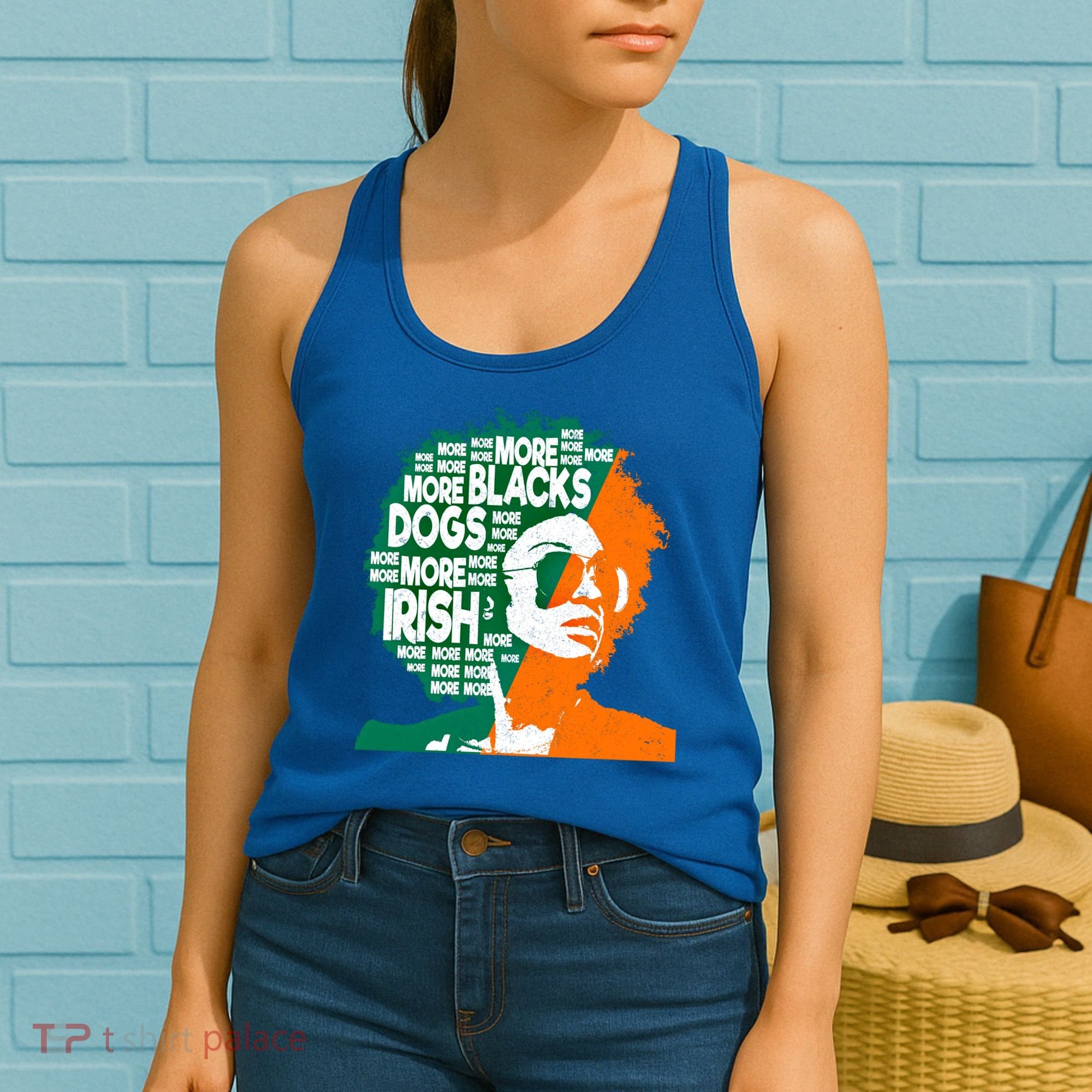 More Blacks More Dogs More Irishcool Giftirish Ireland Flag Gift Women's Tank Top