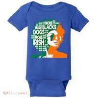 More Blacks More Dogs More Irishcool Giftirish Ireland Flag Gift Baby Bodysuit thumb 0
