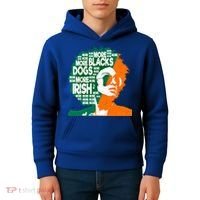 More Blacks More Dogs More Irishcool Giftirish Ireland Flag Gift Kids Hoodie thumb 4