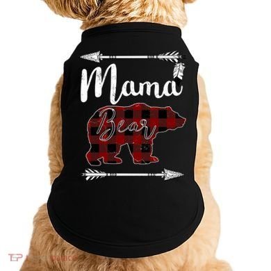 Mama Bear MotherS Day Mom Buffalo Plaid Gift Doggie Tank