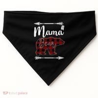 Mama Bear MotherS Day Mom Buffalo Plaid Gift USA-Made Doggie Bandana thumb 0