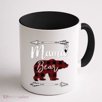 Mama Bear MotherS Day Mom Buffalo Plaid Gift Coffee Mug thumb 1