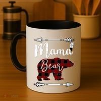 Mama Bear MotherS Day Mom Buffalo Plaid Gift Coffee Mug thumb 4