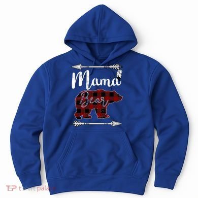 Mama Bear MotherS Day Mom Buffalo Plaid Gift Hoodie