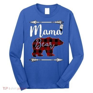 Mama Bear MotherS Day Mom Buffalo Plaid Gift Long Sleeve Shirt