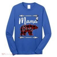 Mama Bear MotherS Day Mom Buffalo Plaid Gift Long Sleeve Shirt thumb 0