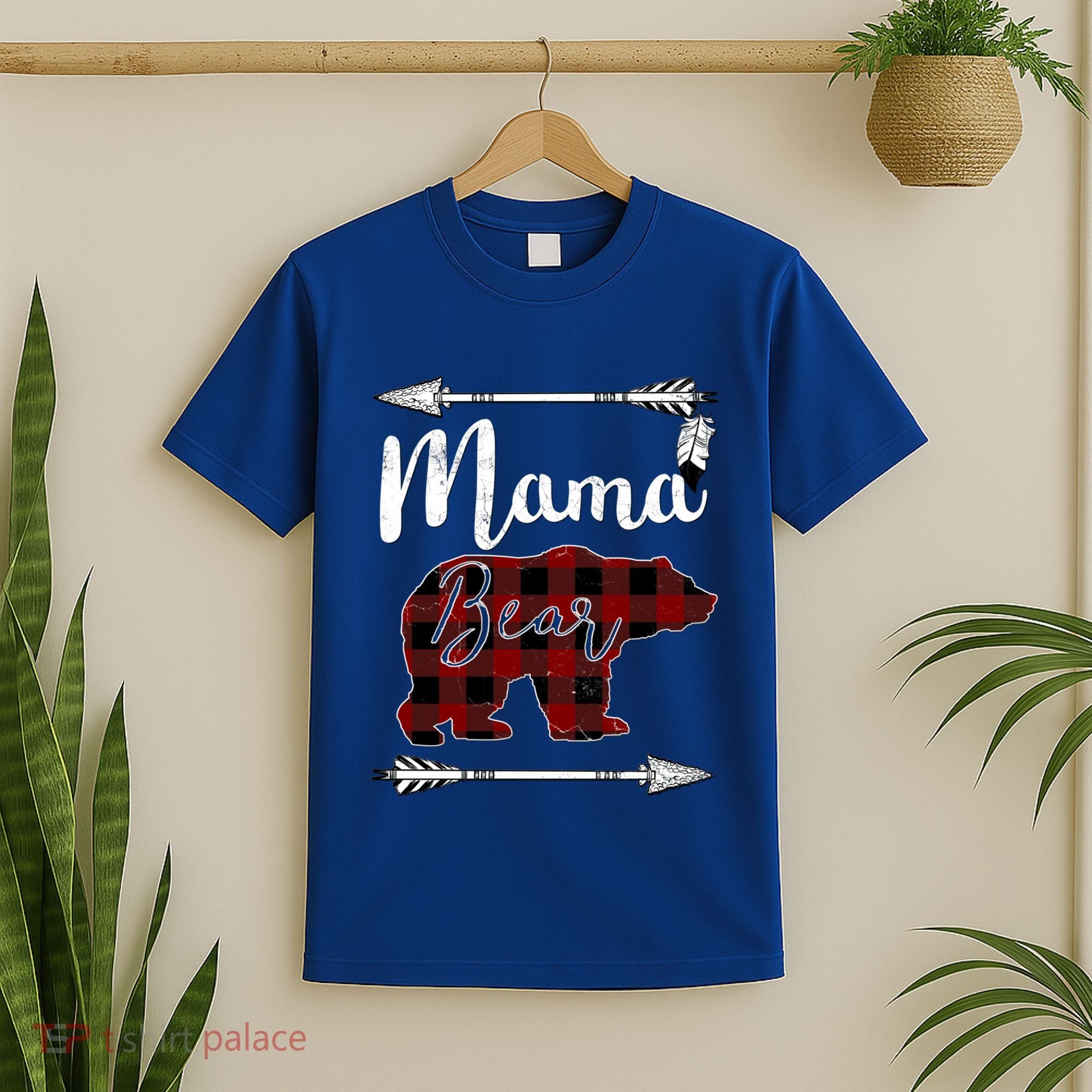 Mama Bear MotherS Day Mom Buffalo Plaid Gift T-Shirt