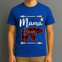 Mama Bear MotherS Day Mom Buffalo Plaid Gift T-Shirt thumb 3
