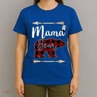Mama Bear MotherS Day Mom Buffalo Plaid Gift T-Shirt thumb 4